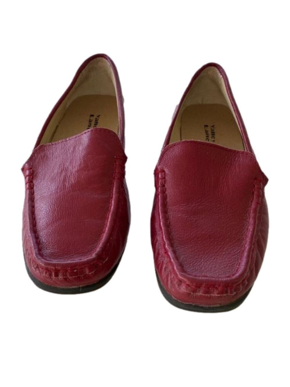 Valley Lane Loafers, #67844-WIN, Slip ons, Casual, Leather, Red, Size 6 1/2